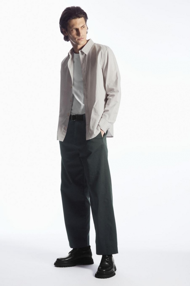 COS Relaxed-fit Poplin Ing Férfi Bézs | RAH-047159