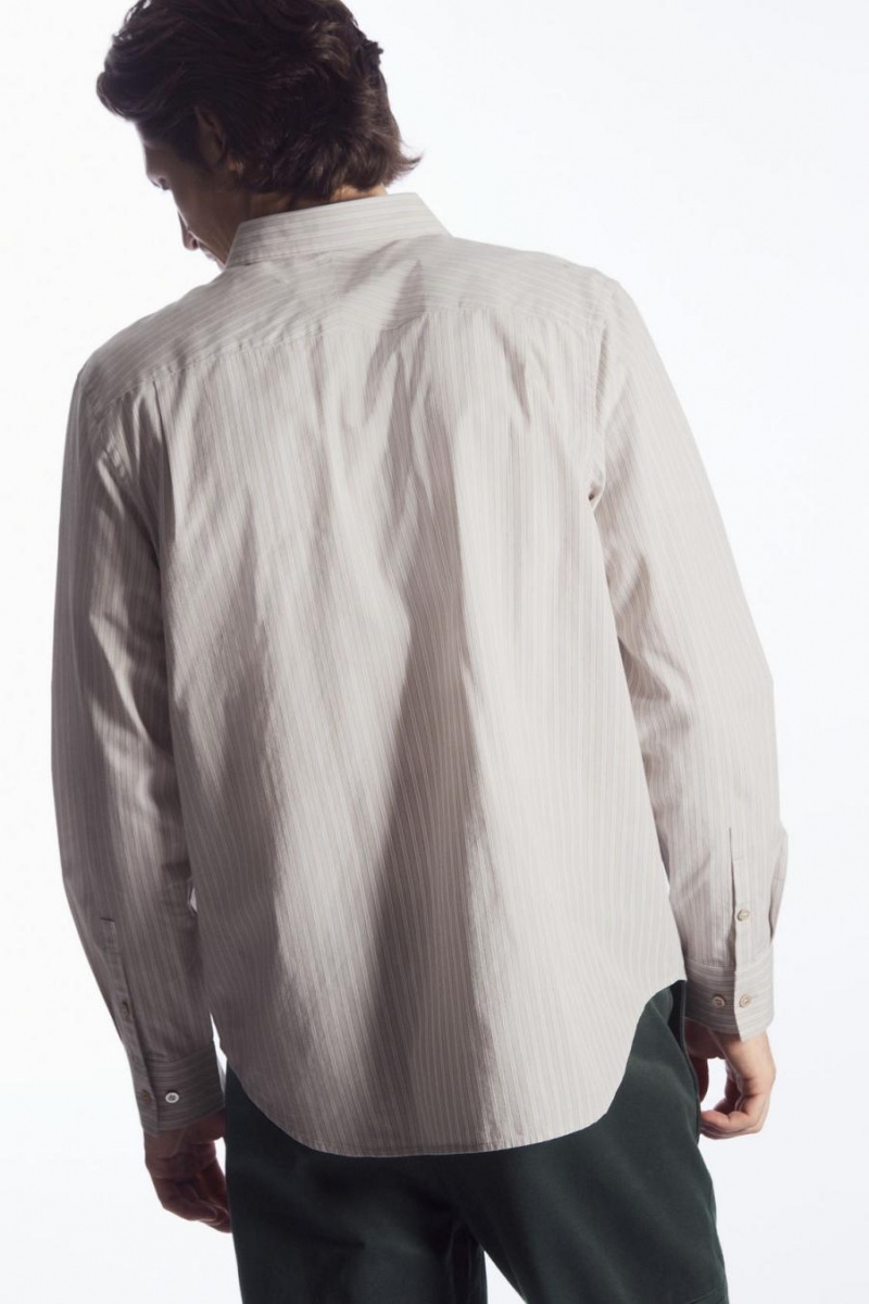 COS Relaxed-fit Poplin Ing Férfi Bézs | RAH-047159