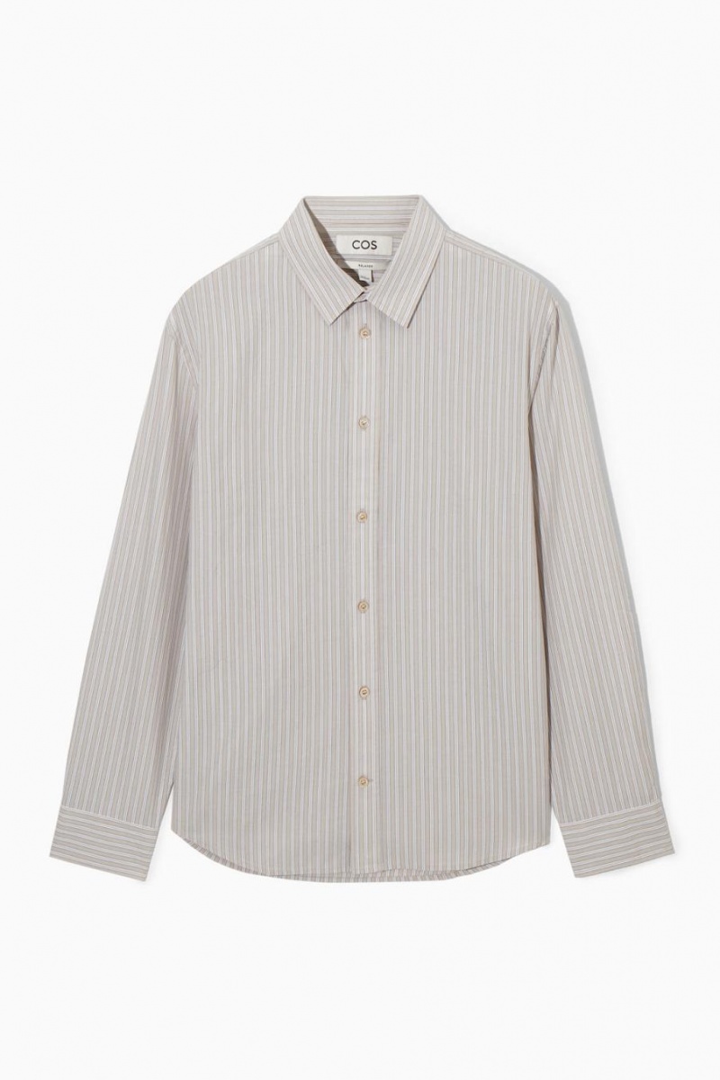 COS Relaxed-fit Poplin Ing Férfi Bézs | RAH-047159