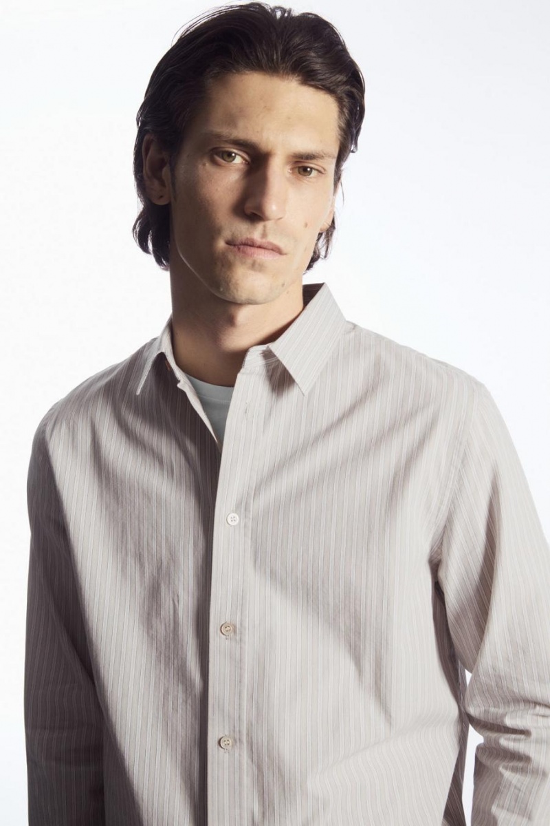 COS Relaxed-fit Poplin Ing Férfi Bézs | RAH-047159