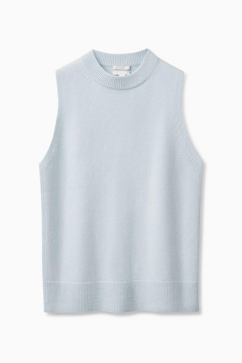COS Relaxed-fit Pure Cashmere Mellény Női Világos Kék | GNC-798136