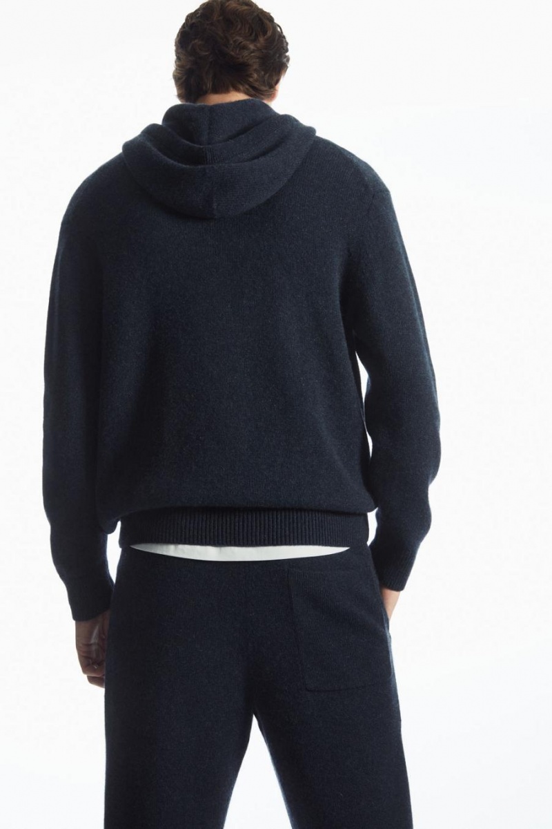 COS Relaxed-fit Pure Cashmere Nadrág Férfi Sötétkék | VBD-693728
