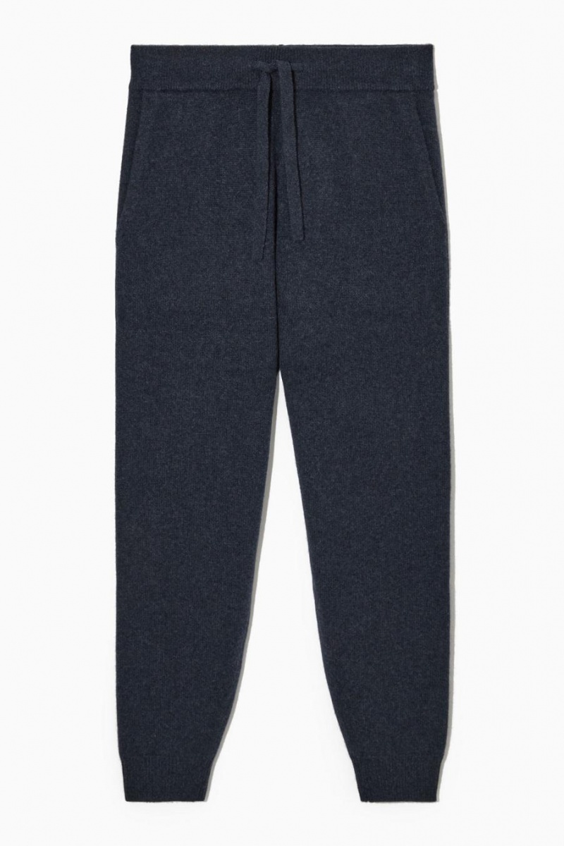 COS Relaxed-fit Pure Cashmere Nadrág Férfi Sötétkék | VBD-693728