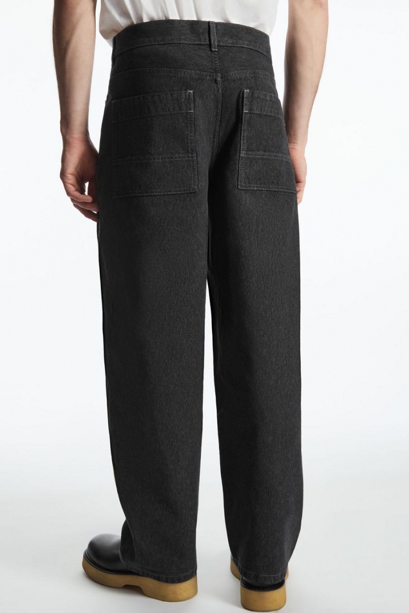 COS Relaxed-fit Széles Cipő-leg Farmernadrág Férfi Fekete | WQF-657208