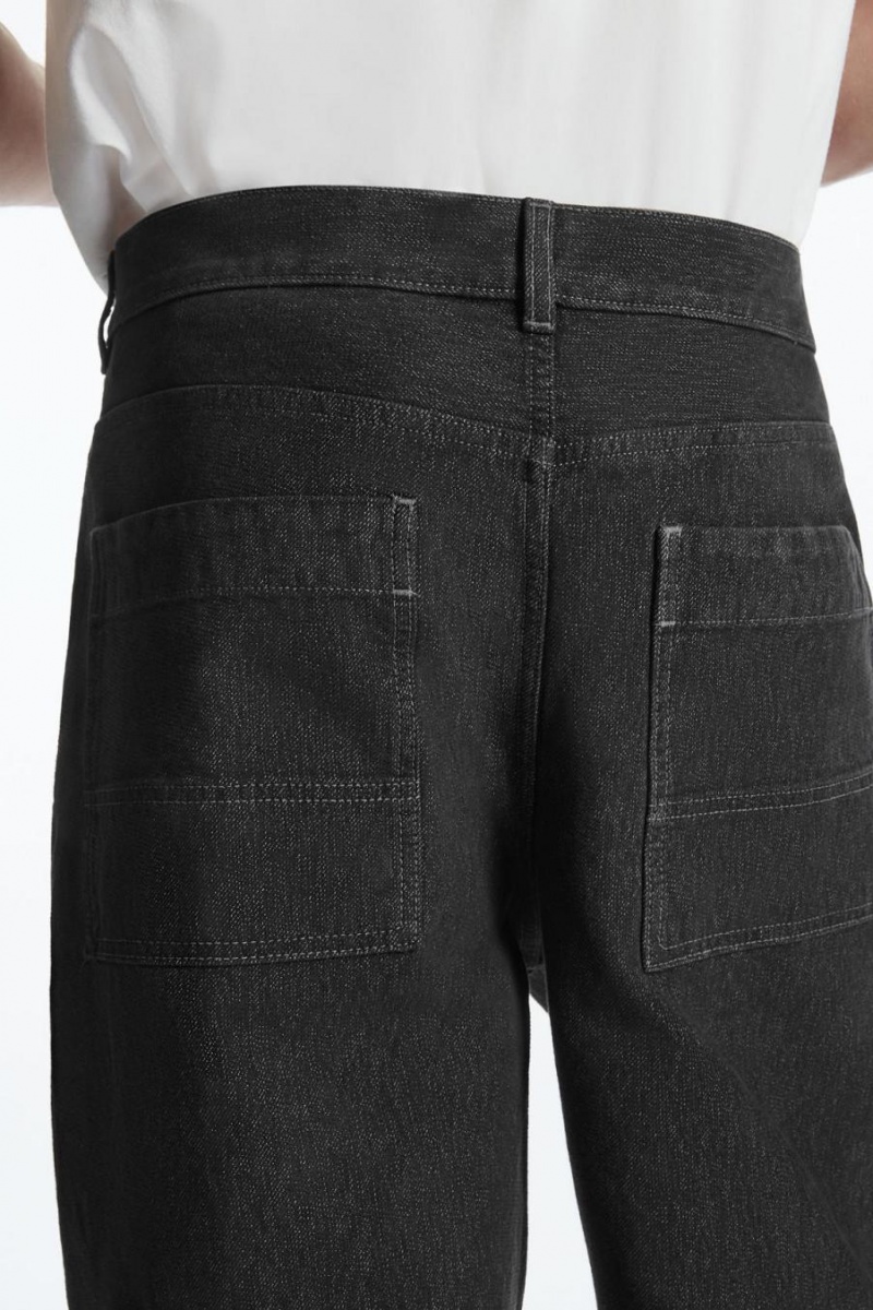 COS Relaxed-fit Széles Cipő-leg Farmernadrág Férfi Fekete | WQF-657208