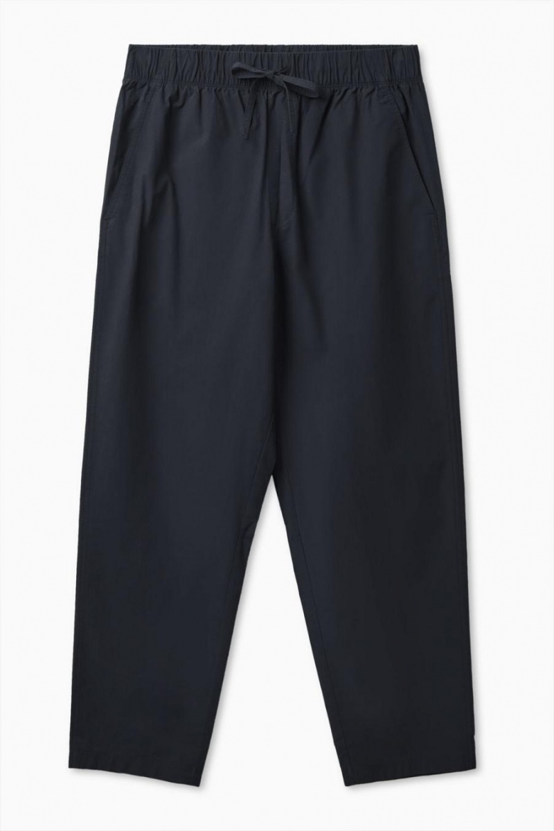 COS Relaxed-fit Tapered Nadrág Férfi Sötétkék | DUR-573946