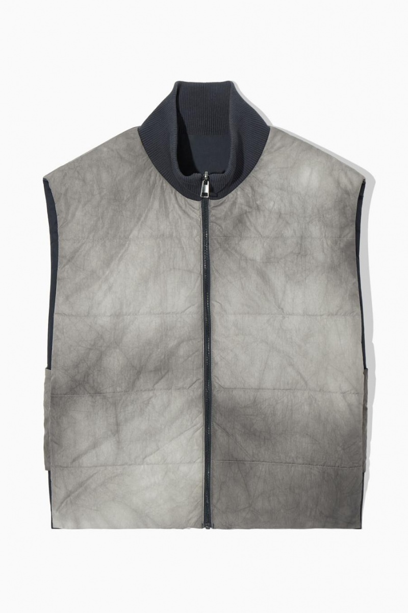 COS Reversible Párnázott Utility Mellény Férfi Szürke Sötétkék | OHU-318690