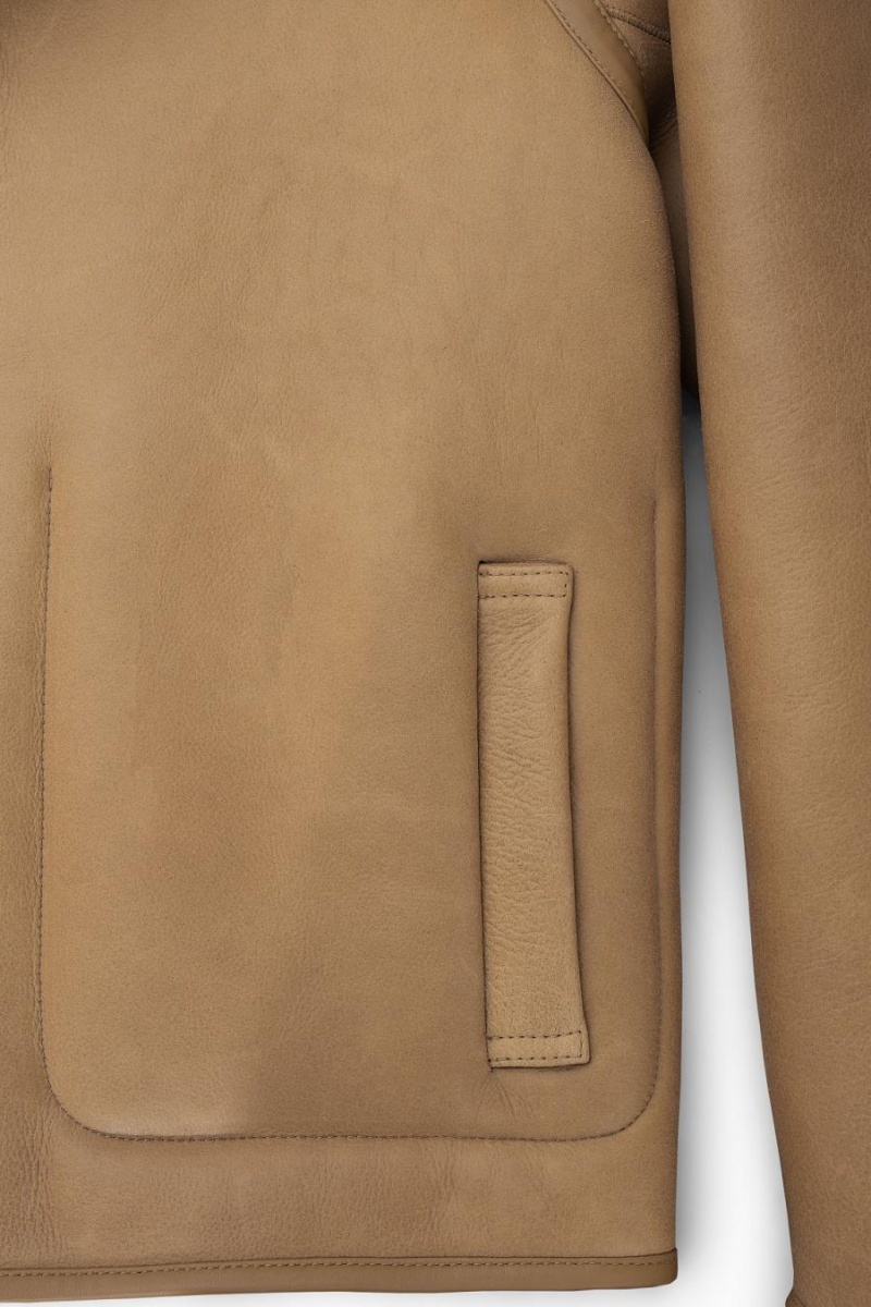 COS Reversible Shearling Kabát Férfi Barna | NKP-620345