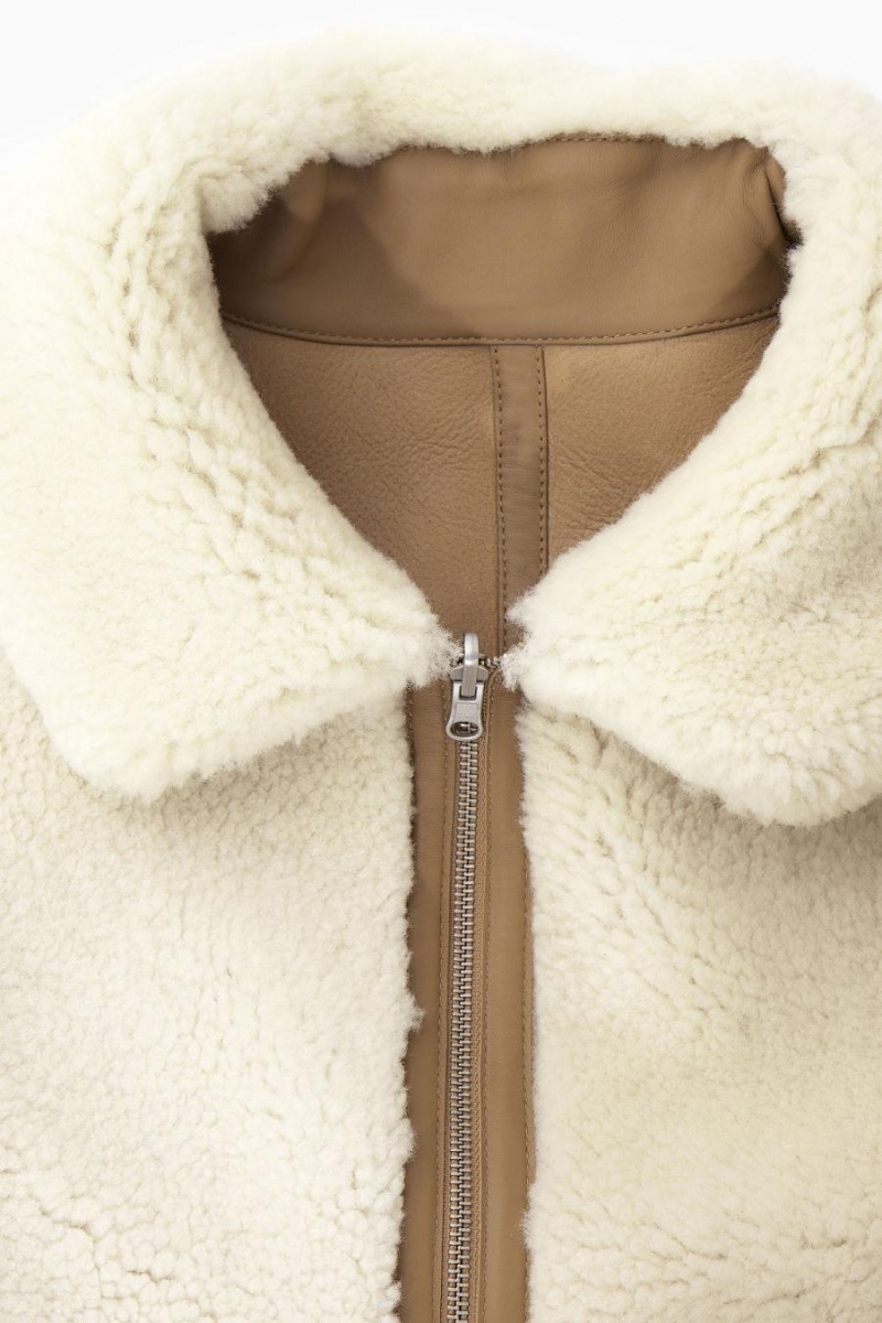 COS Reversible Shearling Kabát Férfi Barna | NKP-620345