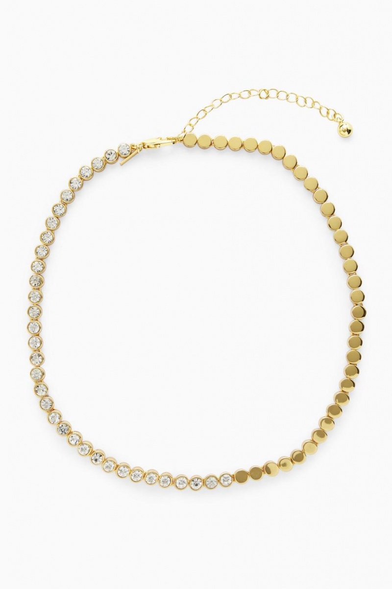 COS Rövid Crystal Nyaklánc Női Arany | GIQ-470251