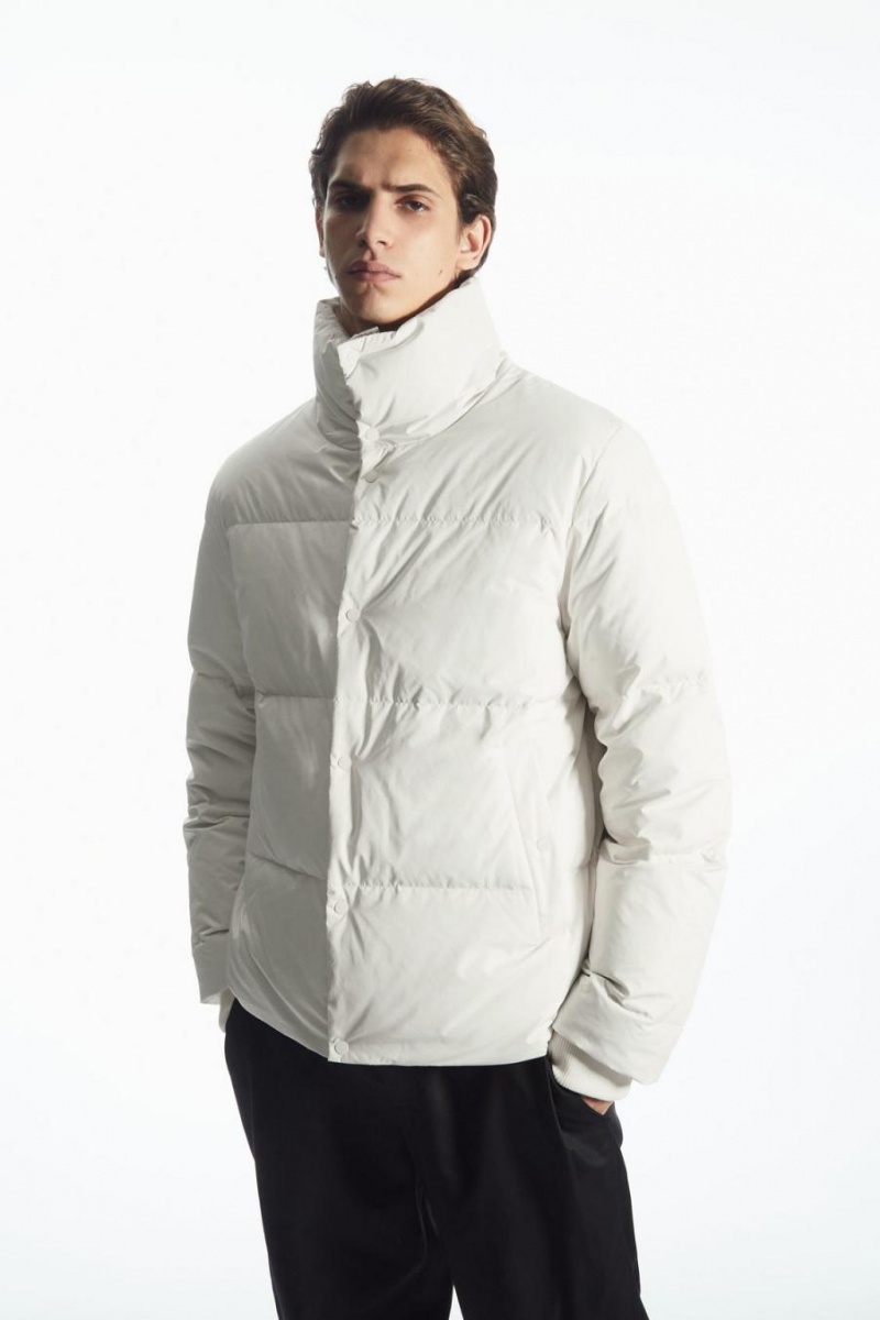 COS Rövid Puffer Kabát Férfi Fehér | BAI-496820