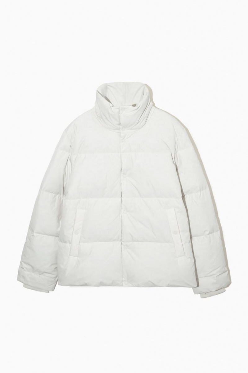 COS Rövid Puffer Kabát Férfi Fehér | BAI-496820