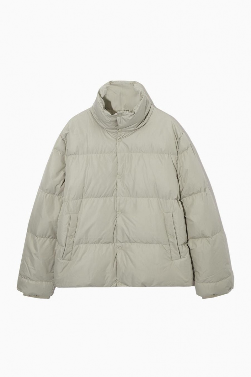 COS Rövid Puffer Kabát Férfi Világos Szürke | KXY-593724