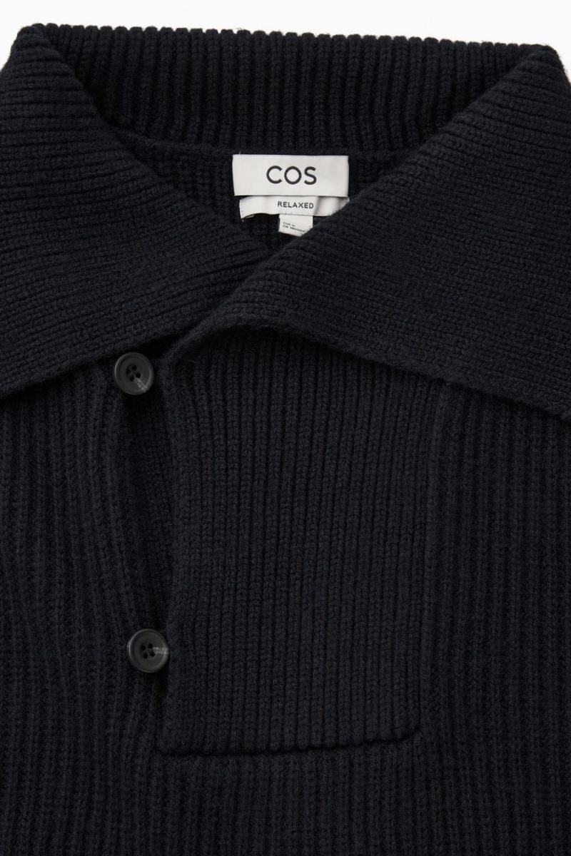 COS Sailor-collar Gyapjú Jumpers Férfi Sötétkék | XLU-870369