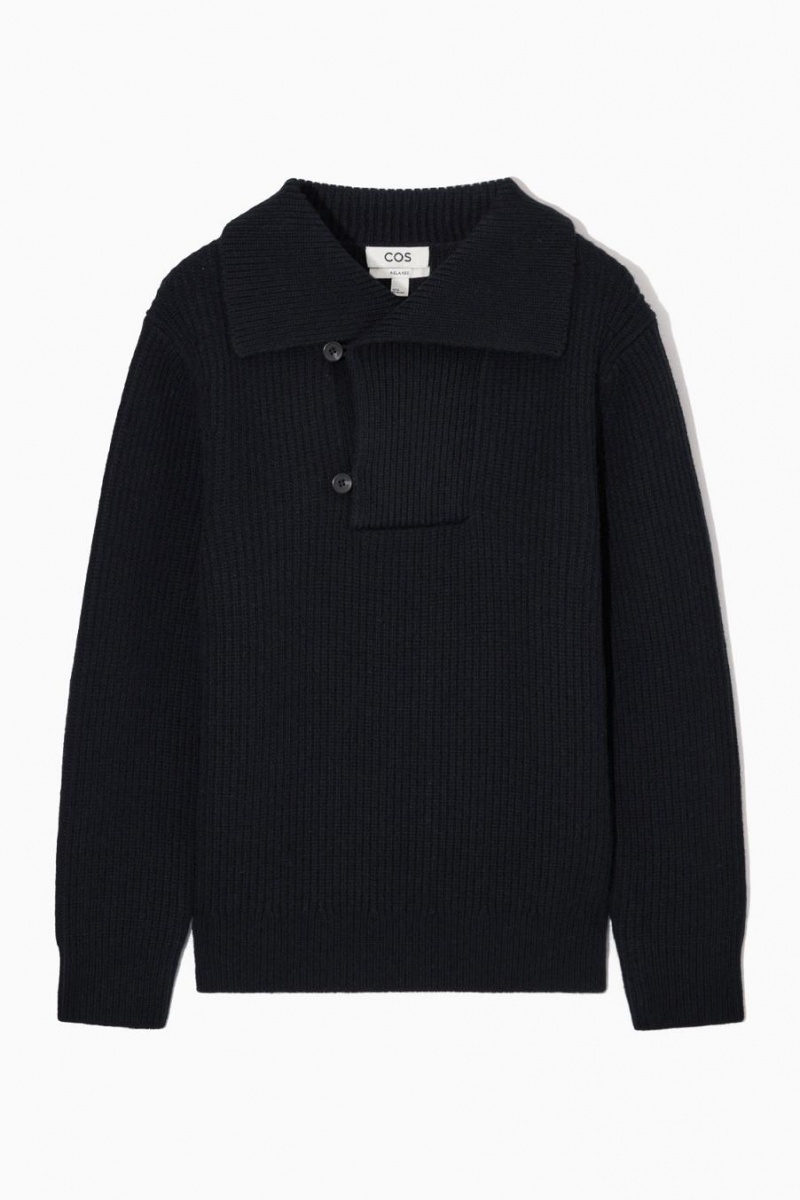 COS Sailor-collar Gyapjú Jumpers Férfi Sötétkék | XLU-870369