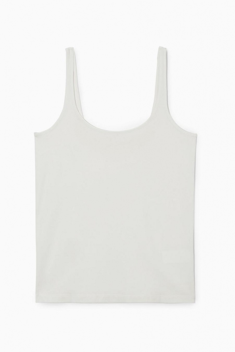 COS Scoop-neck Trikó Női Fehér | OSU-268419
