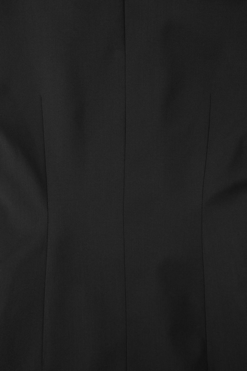 COS Sculpted Collarless Gyapjú Blézer Női Fekete | IWO-725813