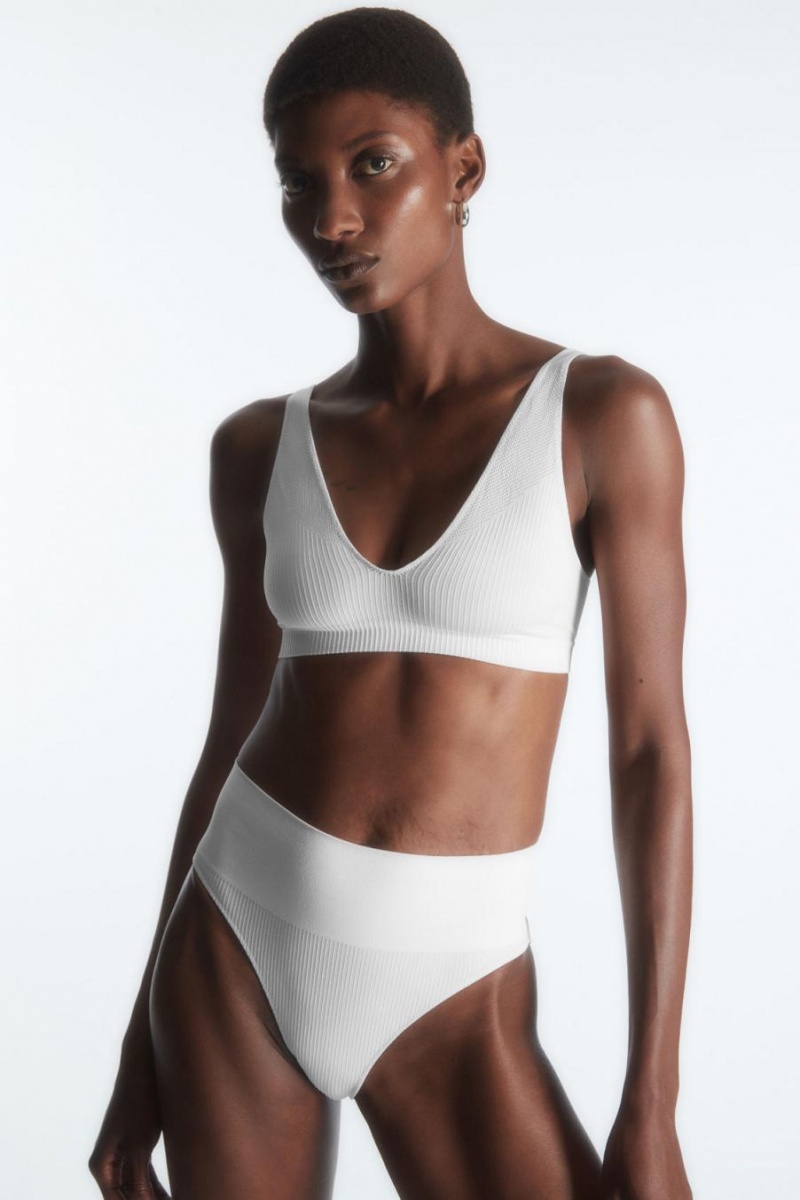 COS Seamless Bordázott Melltartó Női Fehér | LGY-560127