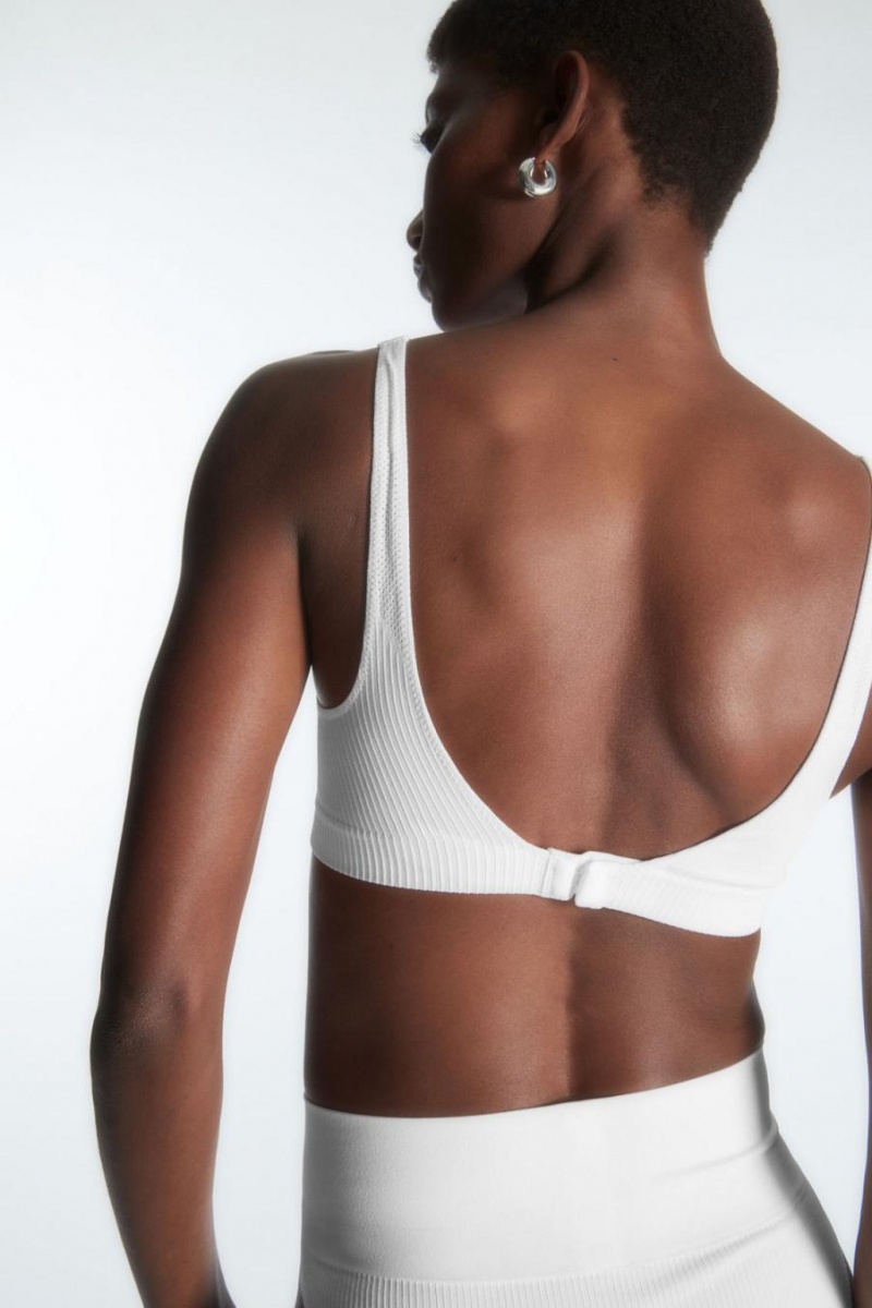 COS Seamless Bordázott Melltartó Női Fehér | LGY-560127