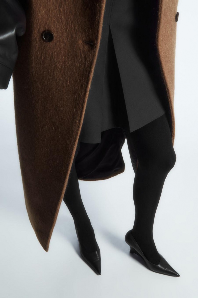 COS Sheertex Semi-opaque Harisnyanadrág Női Fekete | CWV-271054
