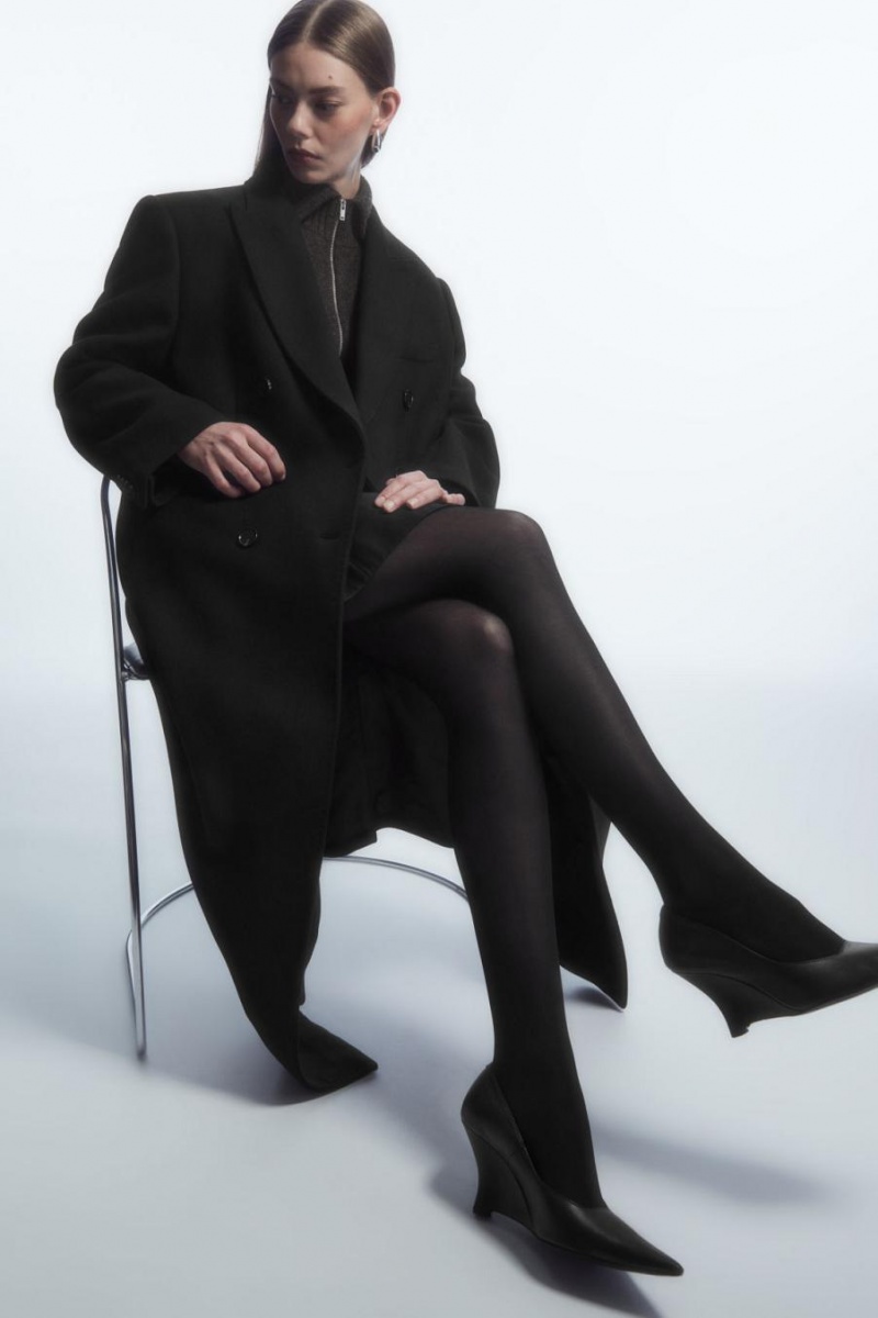 COS Sheertex Semi-sheer Harisnyanadrág Női Fekete | ACP-297403