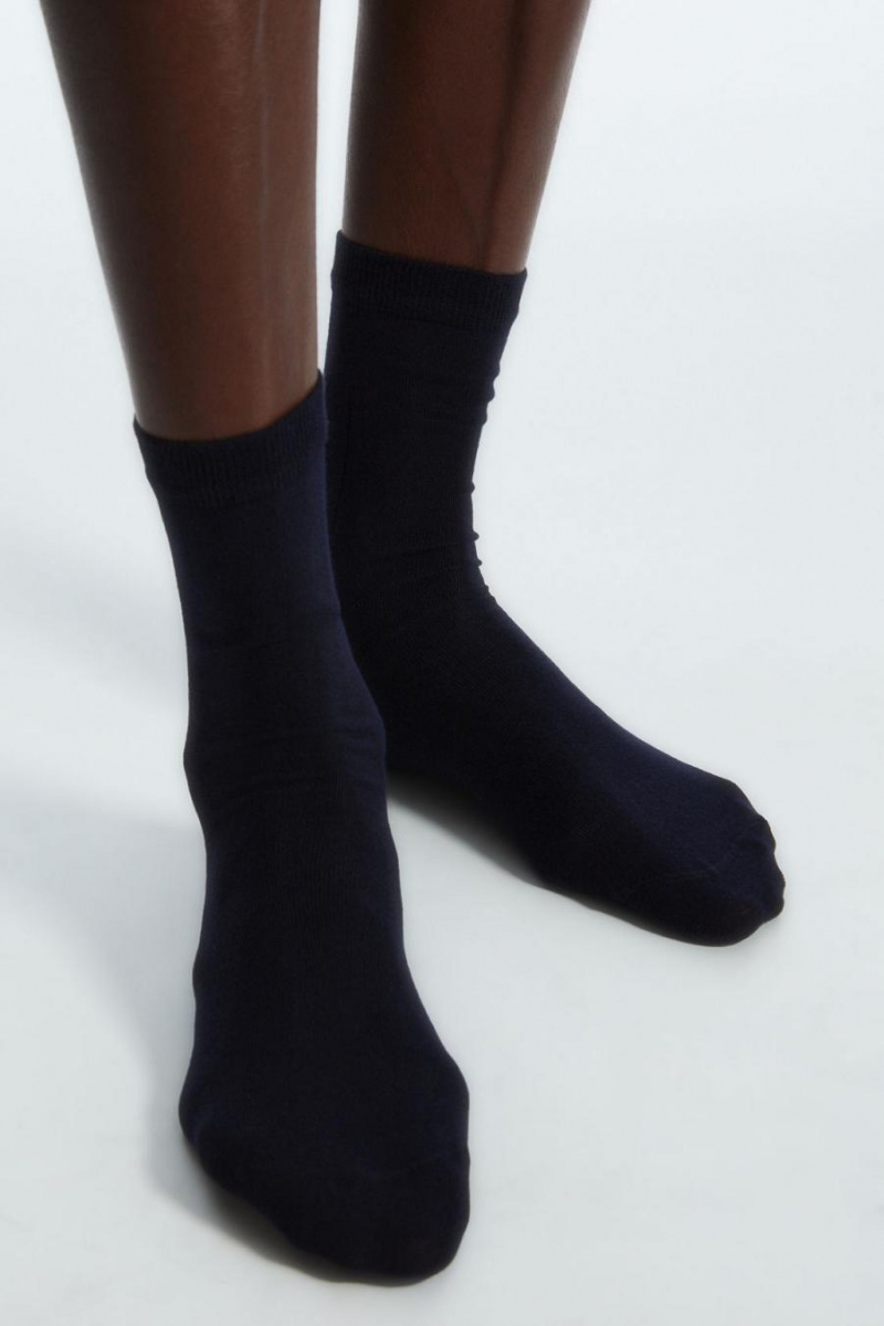 COS Silk-blend Zokni Női Sötétkék | IOE-426901