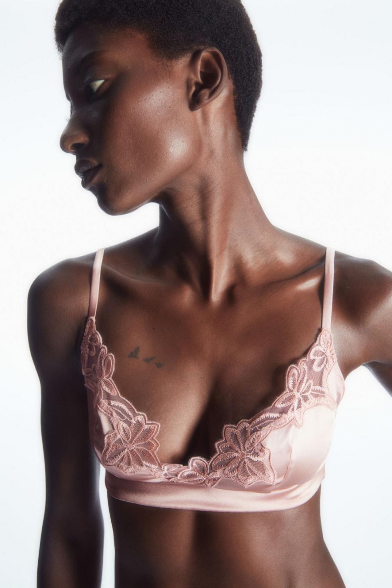 COS Silk-satin Triangle Melltartó Női Rózsaszín | MZC-054761
