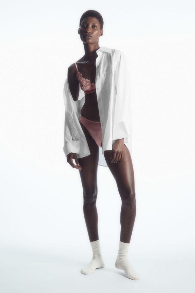 COS Silk-satin Triangle Melltartó Női Rózsaszín | MZC-054761