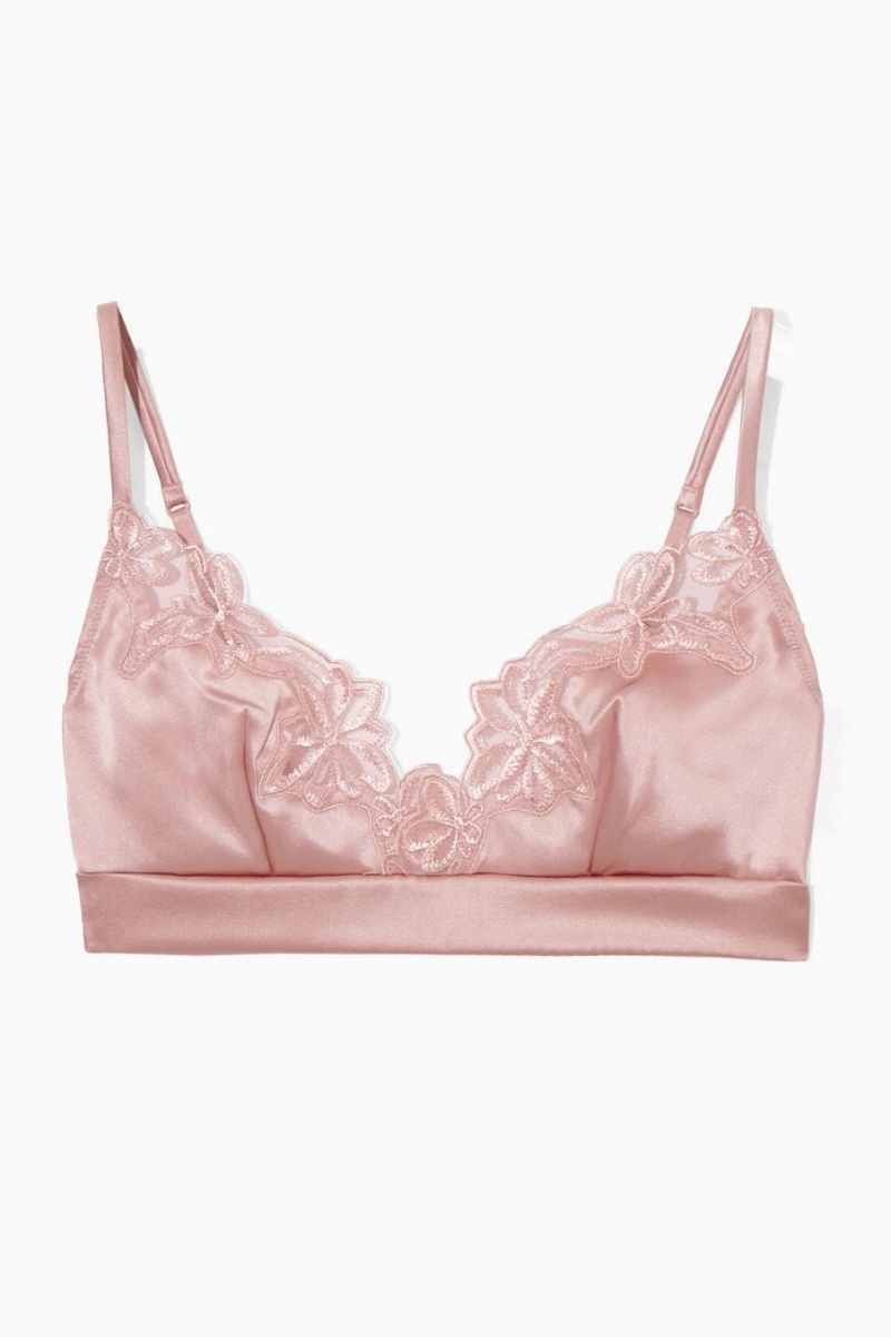 COS Silk-satin Triangle Melltartó Női Rózsaszín | MZC-054761