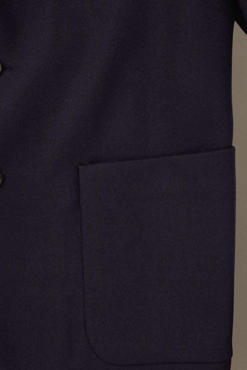 COS Single-breasted Gyapjú-jersey - Relaxed Blézer Férfi Sötétkék | SRY-897651