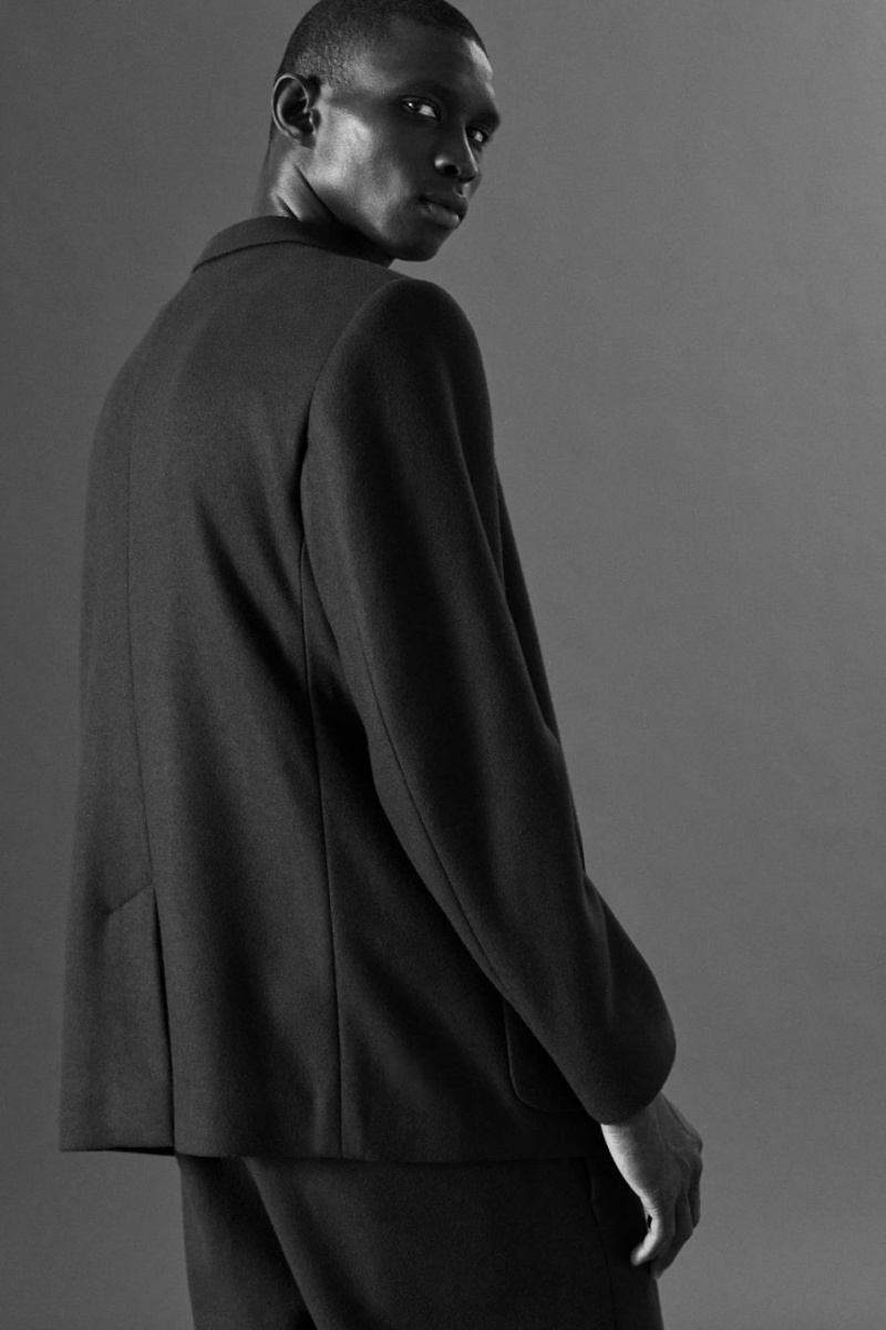 COS Single-breasted Gyapjú-jersey - Relaxed Blézer Férfi Sötétbarna | QWI-803691