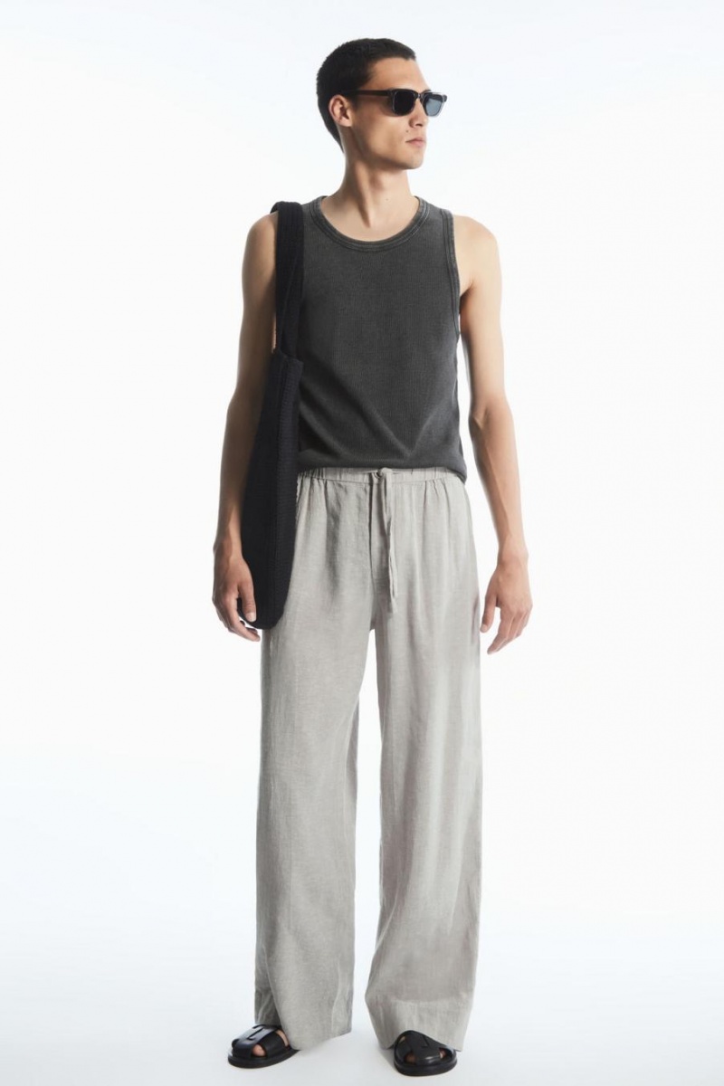 COS Slim-fit Acid-wash Trikó Férfi Fekete | KGS-592048