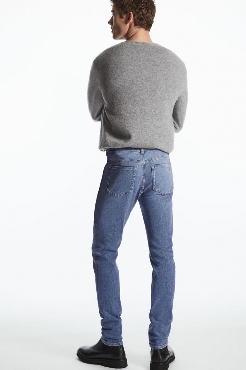 COS Slim-fit Recycled-denim Farmernadrág Férfi Kék | PGL-408723