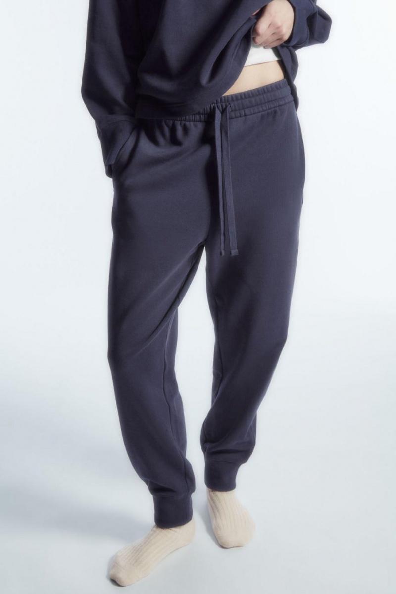 COS Slim-leg Elasticated Nadrág Női Sötétkék | WJS-740928