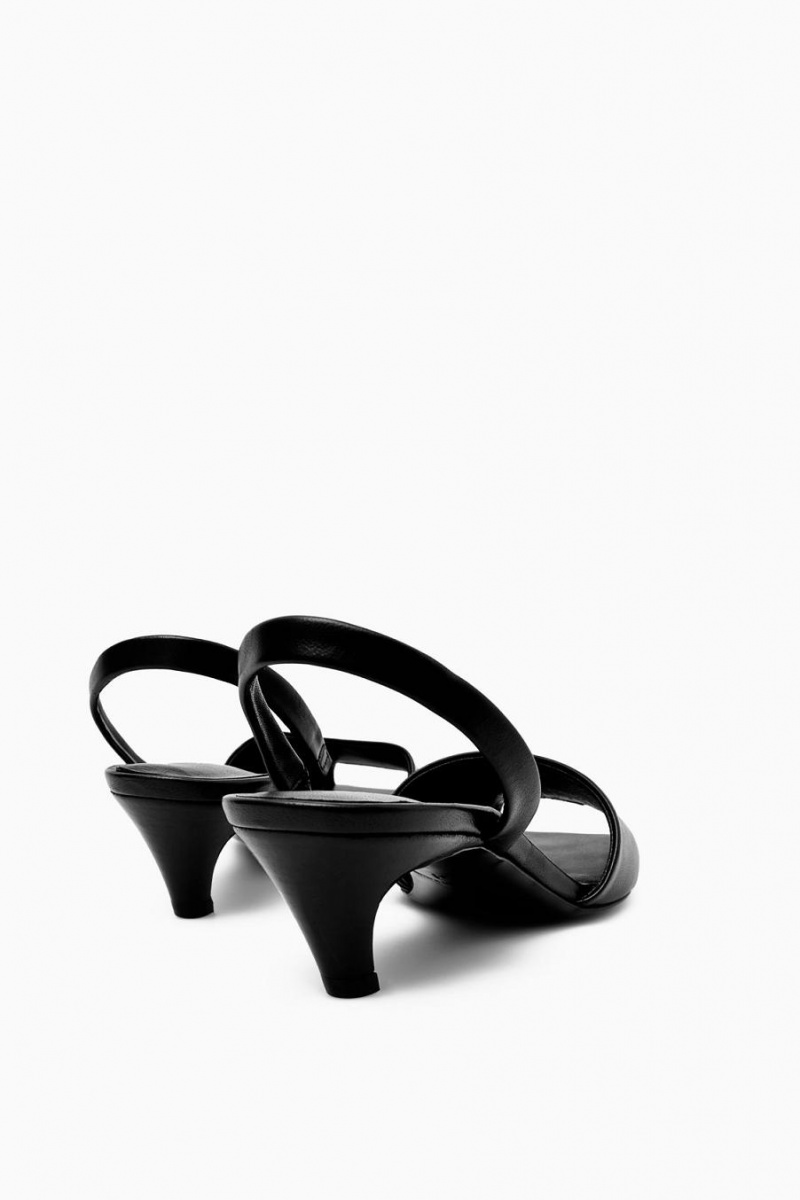 COS Slingback Bőr Szandál Női Fekete | CYT-257639