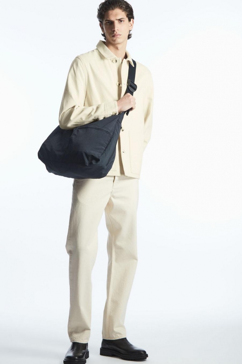 COS Slouchy Nejlon Messenger Táska Férfi Sötétkék | TYX-294136