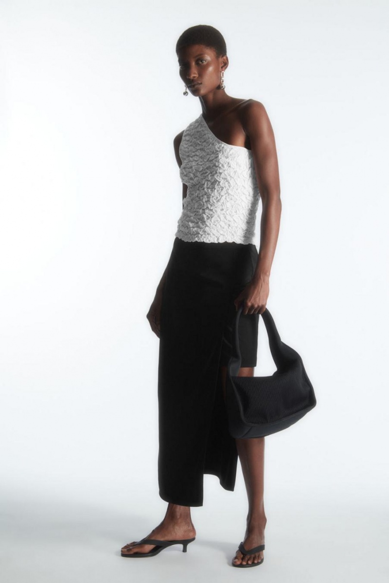 COS Smocked One-shoulder Trikó Női Fehér | GDQ-137968
