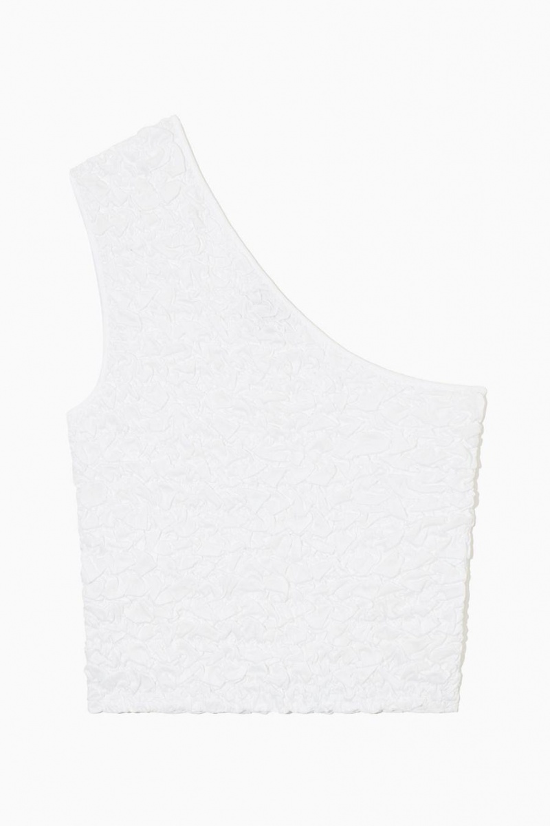 COS Smocked One-shoulder Trikó Női Fehér | GDQ-137968