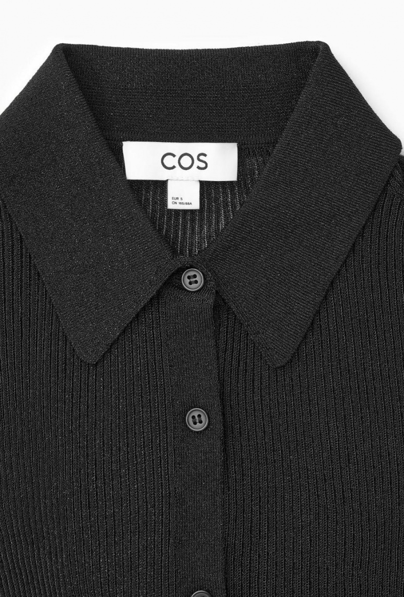COS Sparkly Bordázott-knit Ing Női Fekete | OSV-187605