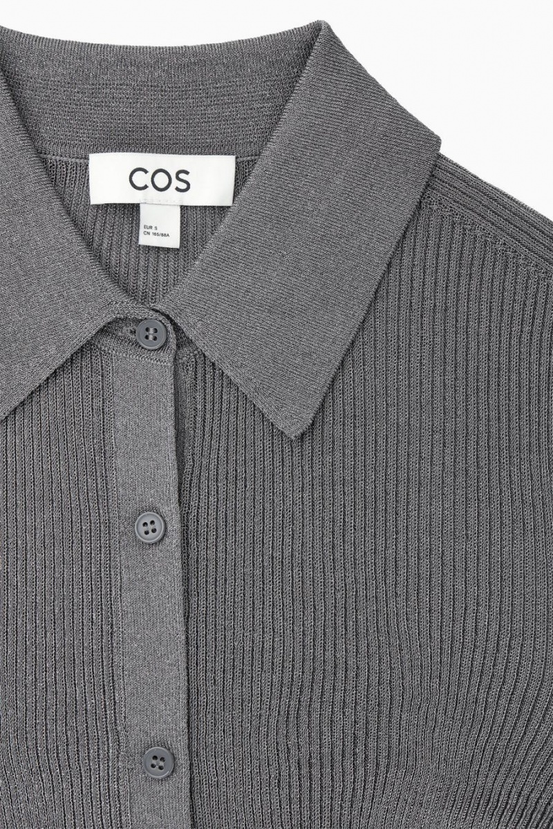 COS Sparkly Bordázott-knit Ing Női Sötétszürke | IQM-701245