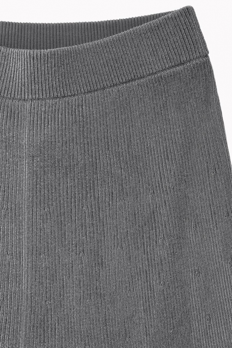 COS Sparkly Bordázott-knit Szoknya Női Sötétszürke | XIO-649310