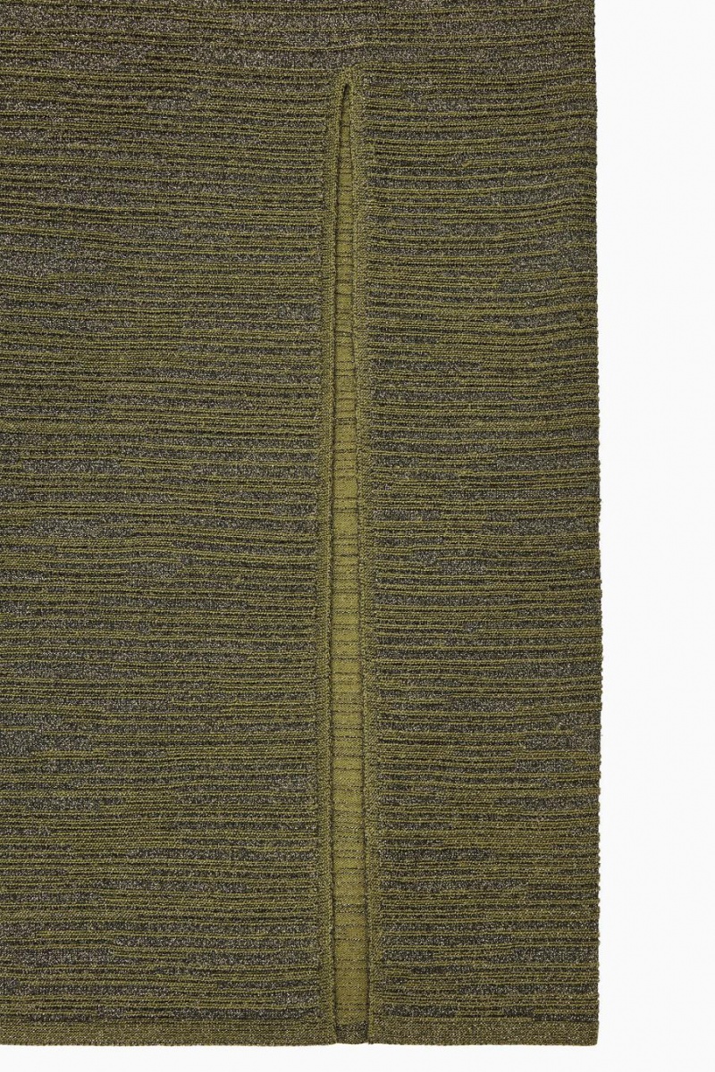 COS Sparkly Textured Pencil Szoknya Női Zöld | GFJ-864301