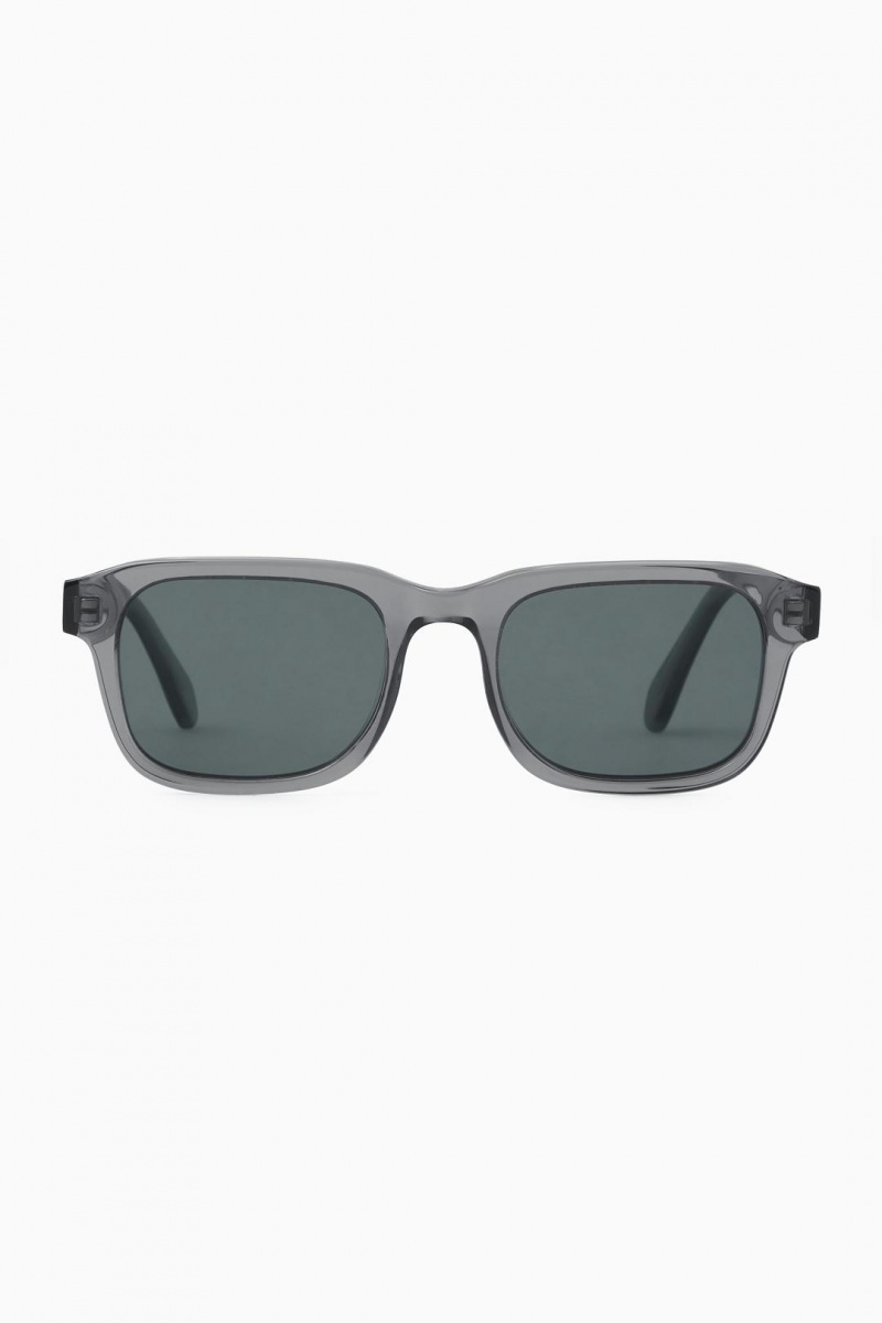 COS Square-frame Acetate Napszemüvegek Férfi Szürke | GOV-670945