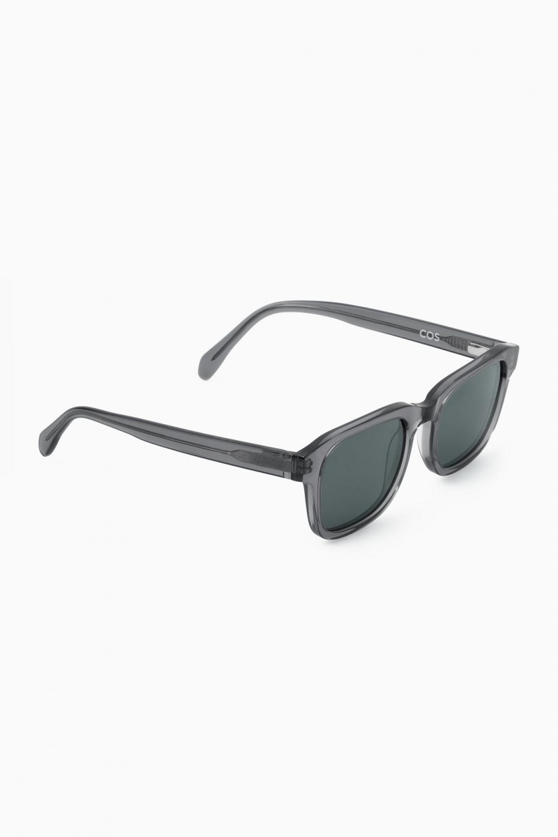 COS Square-frame Acetate Napszemüvegek Férfi Szürke | GOV-670945
