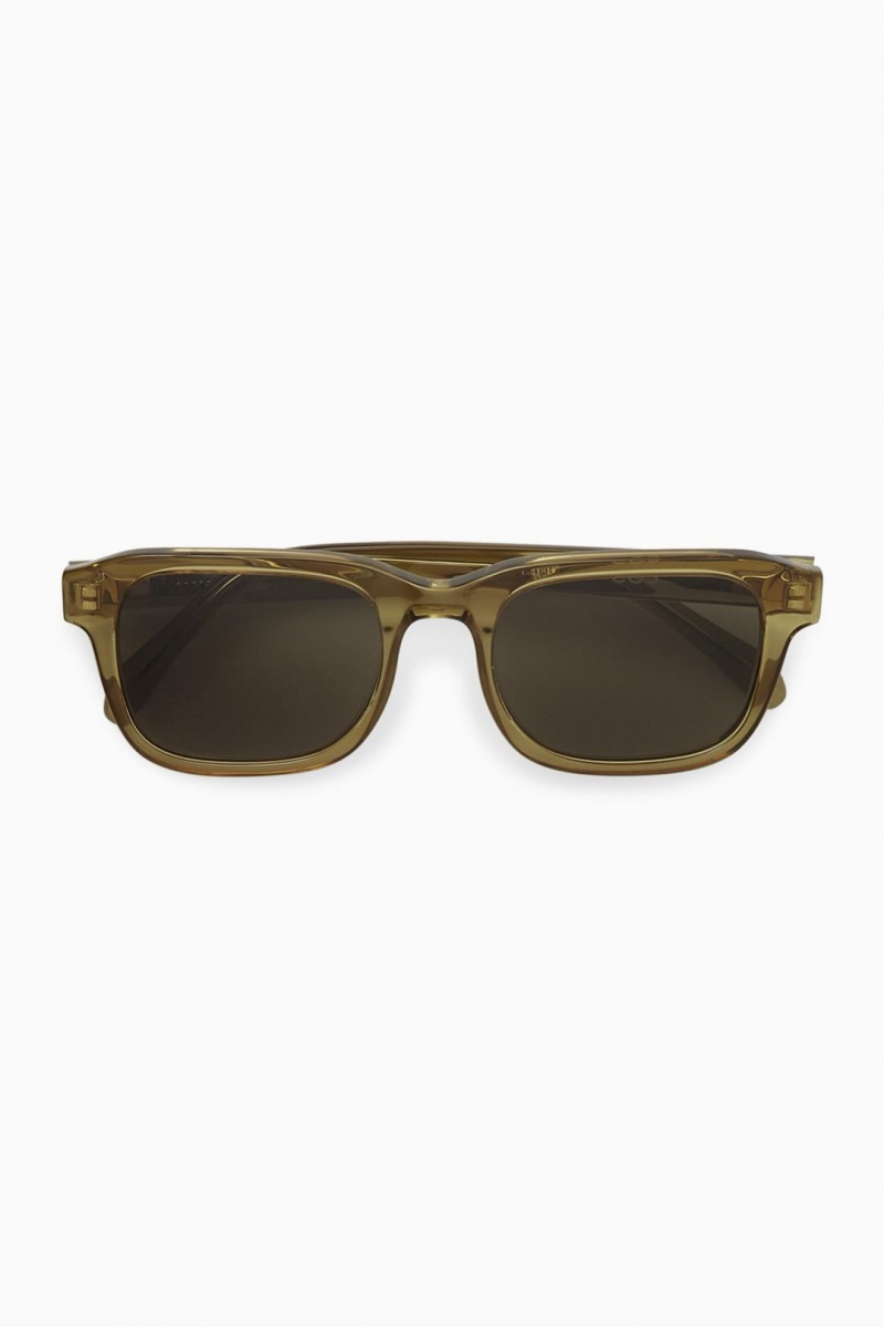 COS Square-frame Acetate Napszemüvegek Férfi Barna | WOC-238590