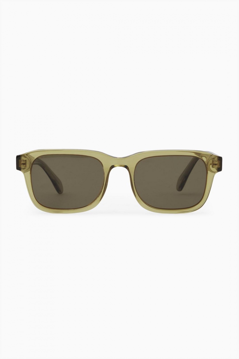 COS Square-frame Acetate Napszemüvegek Férfi Barna | WOC-238590