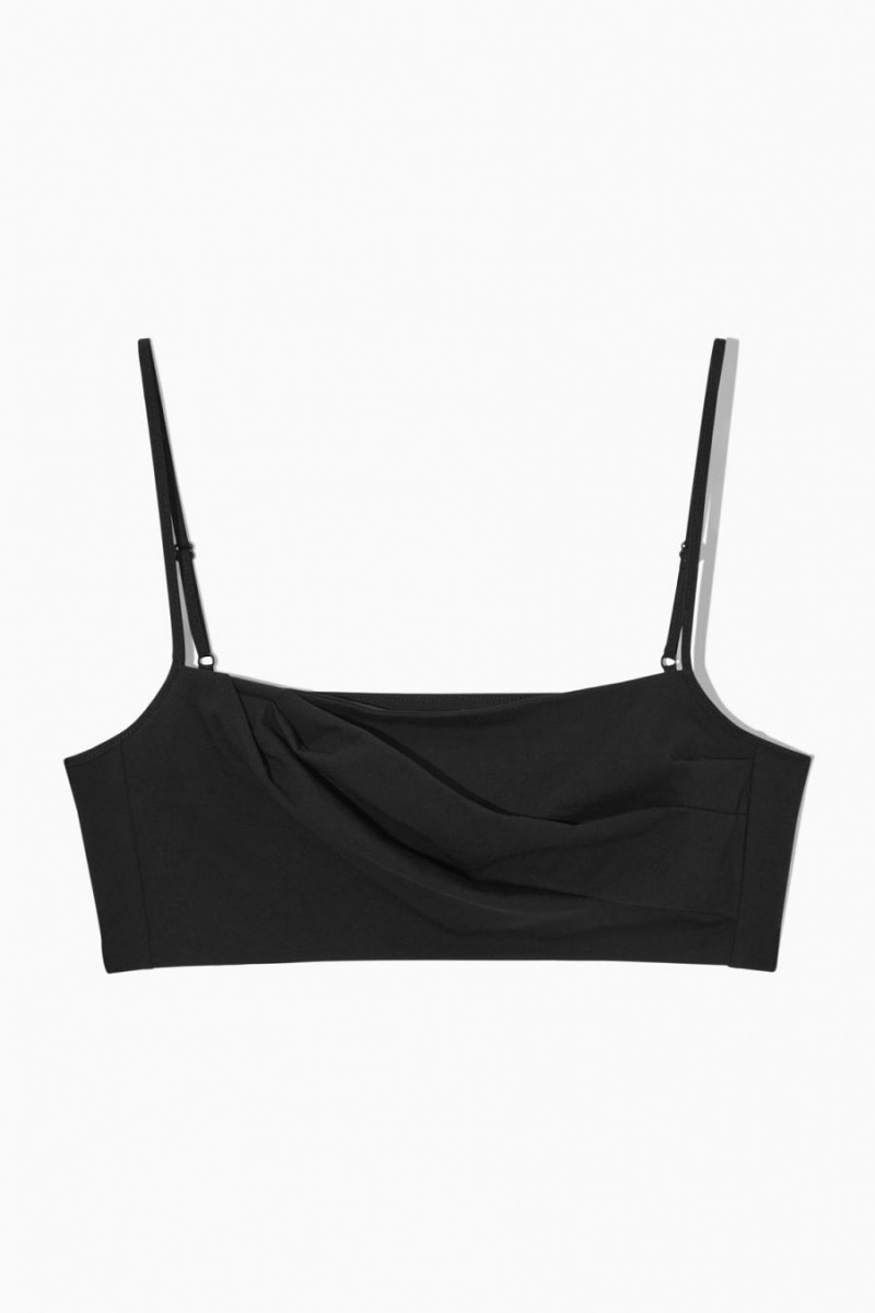 COS Square-neck Crop Felső Női Fekete | ZLS-621935