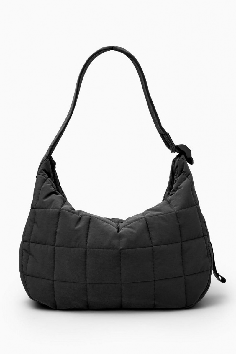 COS Steppelt Messenger - Ripstop Táska Férfi Fekete | RME-473260