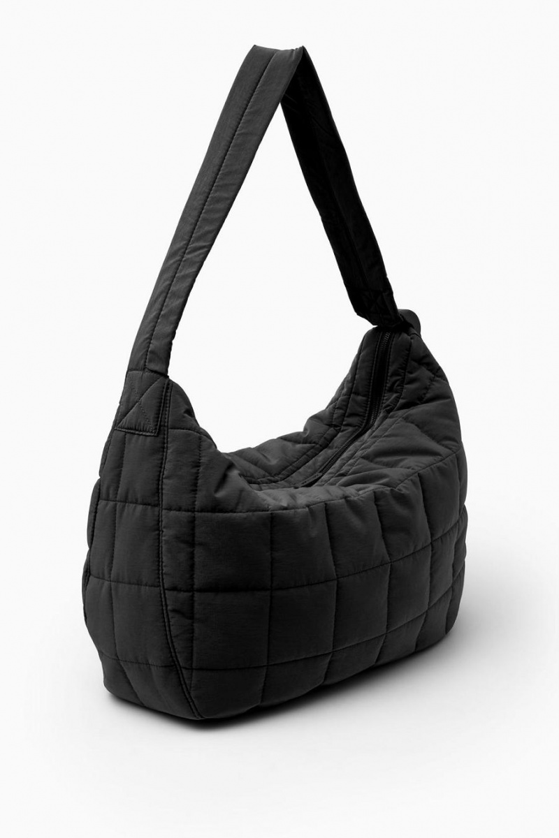 COS Steppelt Messenger - Ripstop Táska Férfi Fekete | RME-473260