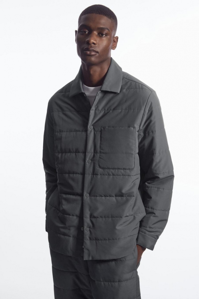 COS Steppelt Párnázott Overshirt Ing Férfi Sötétszürke | FCN-782401